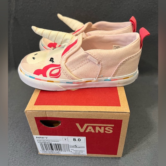 Vans Asher V pink unicorn size 8 - Picture 2 of 6